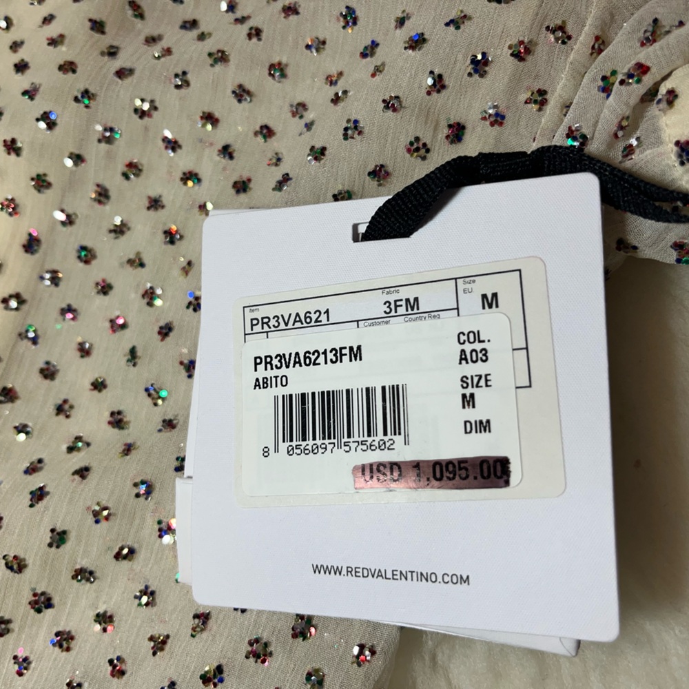 RED VALENTINO Glittered Polka-Dot Silk-Chiffon Mini Dress - Picture 13 of 17